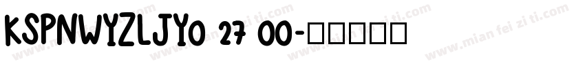 KSPNWYZLJY0 27 00字体转换